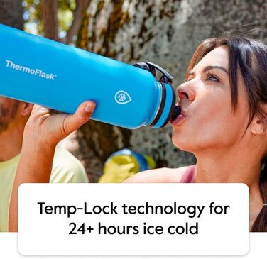 Термопляшки для води ThermoFlask з подвійними стінками з вакуумною ізоляцією з нержавіючої сталі, 473 мл, червоні/сині, 2 шт. 16 у