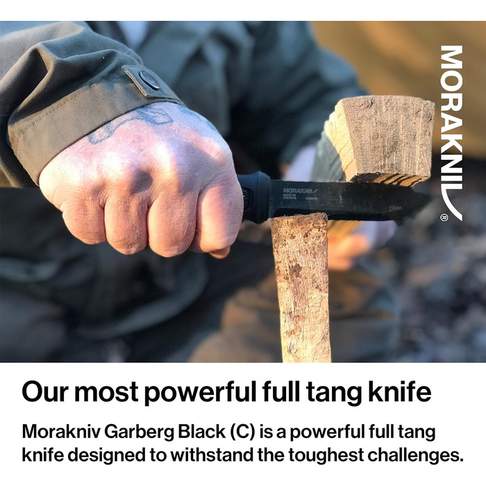 Ніж Morakniv Garberg Full Tang з фіксованим лезом з вуглецевої сталі, 10,9 см, полі піхви, чорний