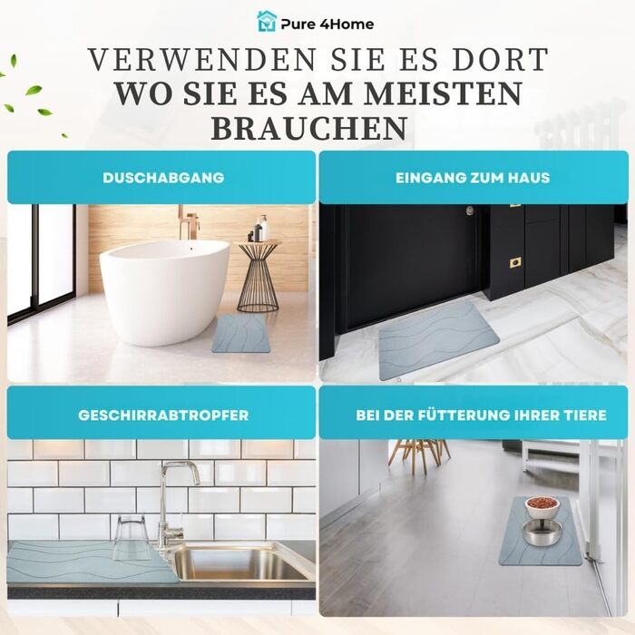 Нековзний килимок для ванної з діатомітової землі 60 x 39 см Швидковисихаючий абсорбуючий килимок для душу Кам&39яний килимок для ванної Килимок для ванної з діатомітової землі, сірий, 60 x 39 см (прямокутний)