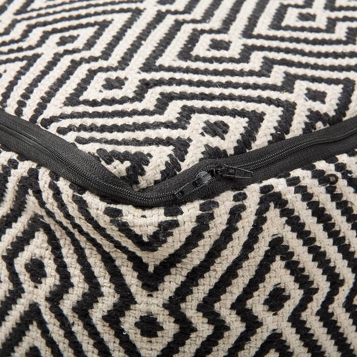 Пуф-табурет Beliani з сидінням у чорно-білому візерунку, бавовняний Mukki