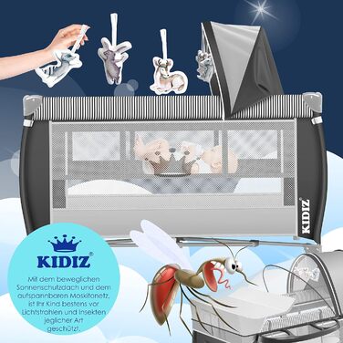 Дитяче ліжечко 3 в 1 дорожнє ліжечко комбінований набір дитяче ліжко з пеленальним килимком москітна сітка манеж дитина від народж