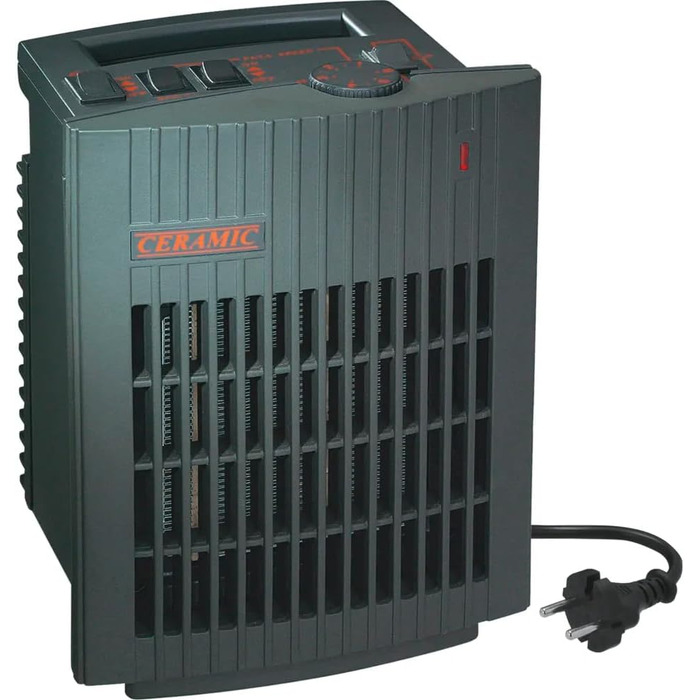 Керамічний вентилятор-обігрівач BERGER, макс. 1500 Вт Тихий портативний обігрівач для кемпінгу, майстерні, офісу, ванної кімнати Невеликий вентилятор-обігрівач з 2 рівнями потужності Енергозберігаючий та безпечний