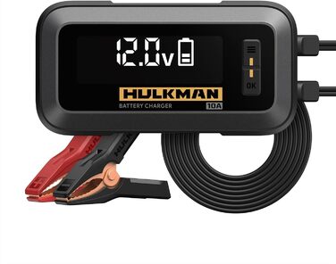 Зарядний пристрій для автомобільних акумуляторів HULKMAN Sigma 10 для акумуляторів 6В/12В зі світлодіодним екраном, крапельний зар