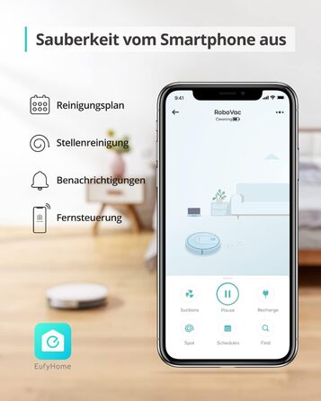 Робот-пилосос eufy з функцією прибирання, RoboVac G10 Hybrid, Smart Dynamic Navigation, 2-в-1 пилосос і робот-пилосос, потужність всмоктування 2000 Па, самозарядка (білий) (відремонтований), підлоги