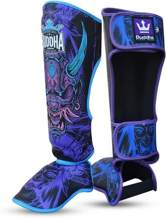 ОДЯГ BUDDHA FIGHT WEAR Епічна модель щитків для муай-тай, ММА та кікбоксингу Виготовлено зі синтетичної шкіри останнього покоління Більш міцні та посилені шви, синій XL