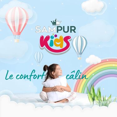 Дитяча подушка SAMPUR мікроперфорована піна з пам'яттю гіпоалергенний чохол, який можна прати