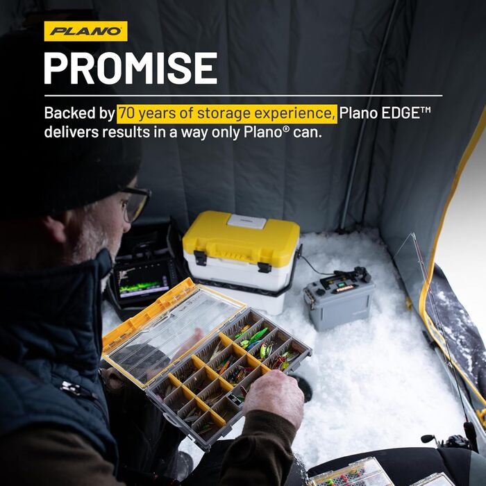 Коробка для риболовлі PLANO Edge 3700 Swimbait, 35,6 см Д x 22,9 см Ш x 6,7 см В, захищає до 24 приманок, універсальні рибальські коробки, технологія захисту від іржі Rustrictor, водонепроникне ущільнення, коробка для риболовлі EZ 3700 Swimbait
