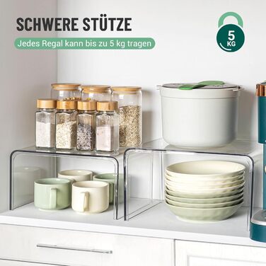Прозора стійка для спецій, 4 кухонні органайзери, штабелювані органайзери для кухонних шаф, міні-декоративна полиця, кухонний органайзер для спецій, полиця на кухонній стільниці, сходи для спецій, органайзер для туалетного столика, набір з 4 шт.
