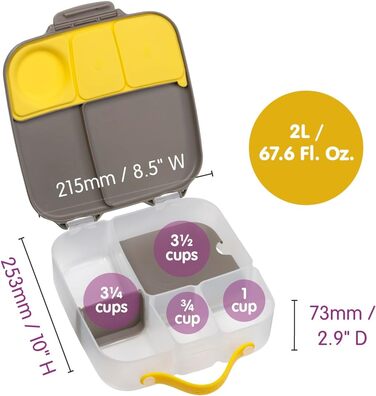 Ланчбокс дитячий b.box Batman з роздільниками Jumbo бенто-бокс з 4 відділеннями (2 герметичні), знімною перегородкою та гелевим охолоджувачем Шкільний ланчбокс для дітей від 3 років, 2 л