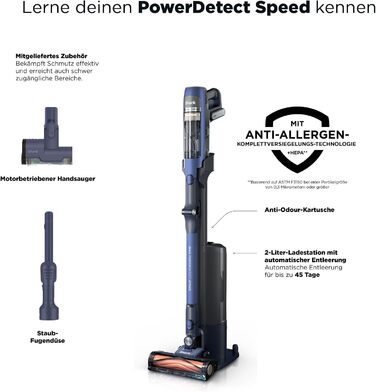 Акумуляторний пилосос Shark Detect Speed Clean & Empty Pet Pro, шалфейно-сірий (для власників тварин автоспущення сміття)