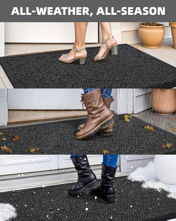 Килимок для вулиці COLOR&GEOMETRY брудозахисний килимок для використання всередині та зовні приміщень, стійкий до атмосферних впливів, міцний, миється ефективний брудозахисний килимок для вхідних дверей, входу, патіо, саду, темно-сірий 691 см (прямокутний