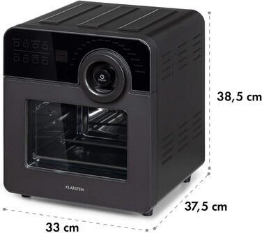 Фритюрниця Klarstein AeroVital Cube Chef - фритюрниця 1700 Вт, мультипіч із сенсорним екраном, 16 програм, 50-220 C, 14 л, вибір часу приблизно 10 годин, нержавіюча сталь, чорний