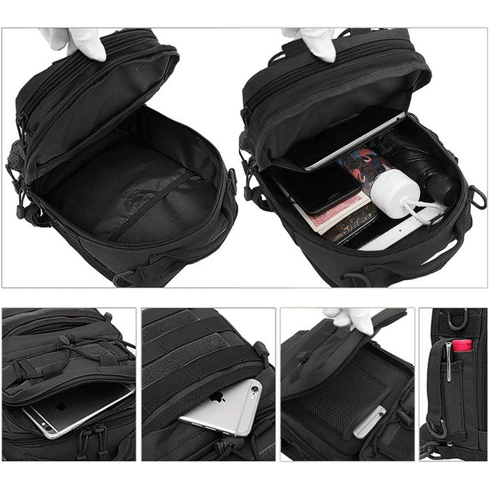 Тактична нагрудна сумка HUNTVP Військова сумка через плече Водонепроникний рюкзак через плече Багатофункціональна сумка для риболовлі Спорт Кемпінг Велоспорт на природі