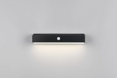 Гібридний сонячний LED-настінний світильник Reality Leuchten R23306102, сріблястий/чорний пластик, 6 Вт, з датчиками руху та освітленості, орієнтаційне світло