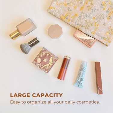 Косметичка з квітковим візерунком, вишита, вінтажний стиль, жакардова тканина, косметичка на блискавці, дорожня косметичка, подару