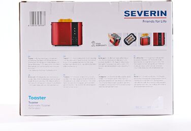 Автоматичний тостер SEVERIN, тостер з насадкою для булочок, тостер з високоякісної нержавіючої сталі для підсмажування, розморожув