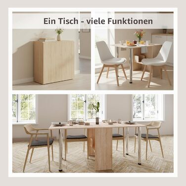 Розкладний обідній стіл Rodnik, Розкладний стіл, Компактний розкладний стіл для кухні, їдальні та офісу, Декор під дерево - Дуб Сонома, 170x873 см