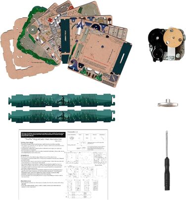 Музична шкатулка Tonecheer Дерев'яний 3D-пазл, набір моделей сім'ї котів своїми руками для дорослих, обертова музична шкатулка, дерев'яна головоломка Подарунки для прикраси будинку Подарунок на день народження Різдвяний підліток (Чарівний замок)