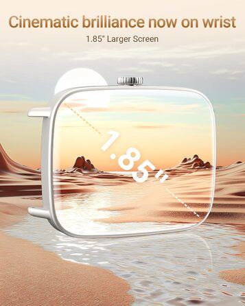 Розумний годинник для чоловіків та жінок з функцією телефону, фітнес-годинник 1,85 дюйма, понад 100 спортивних режимів, фітнес-трекер з моніторингом серцевого ритму/SpO2/сну, крокомір, водонепроникний спортивний годинник IP68 для iOS та Android, бежевий