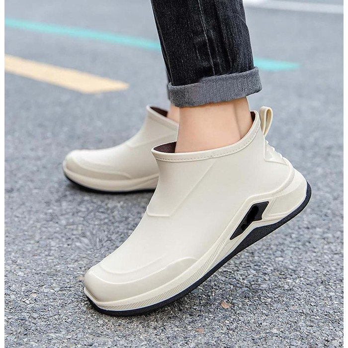 Водне взуття, гумові чоботи, для активного відпочинку на природі, дощові, легкі, з низьким ходу, для роботи, повсякденного життя, подорожей та походів, бежевий, 41 1/3 EU