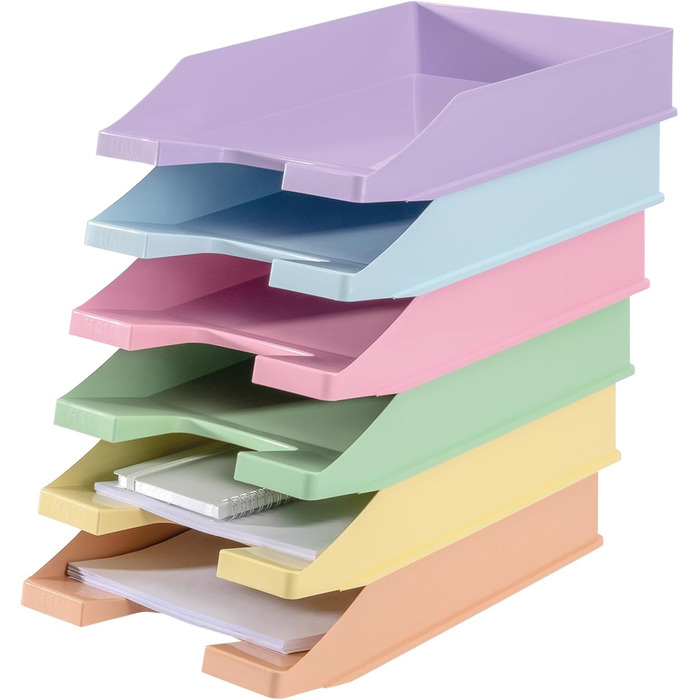 Класичний лоток для листів HAN, 10 предметів, настільний органайзер, канцелярське приладдя, лотки для документів, офісні матеріали, лоток для листів, лоток для документів, формат до A4/C4, 1027-X-887, пастельно-фіолетовий