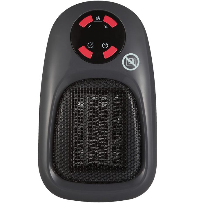 Міні-вентилятор Balderia SH500 - керамічний нагрівач потужністю 500 Вт для підключення до мережі, площа обігріву до 20 м, регульований термостат 1530 C, таймер до 12 годин, захист від перегріву, пульт дистанційного керування, компактний