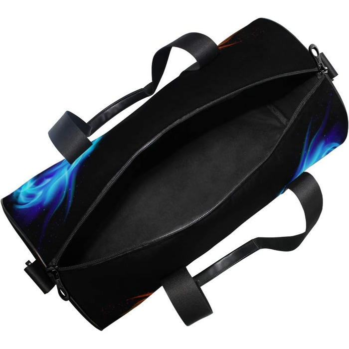 Спортивна сумка-дафл Полум'яний дракон синього кольору, велика дорожня сумка для чоловіків та жінок, ідеальна для тренувань та подорожей