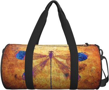 Дорожня сумка-тоут з дизайном стрекози, бурштиновий колір, міцна сумка для йоги та подорожей