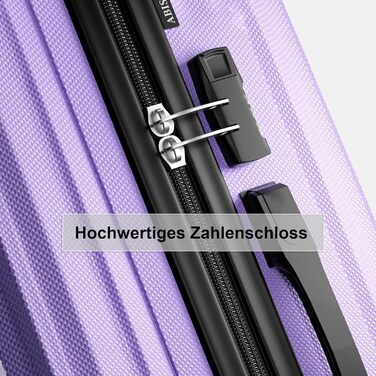 Ручна валіза Voyager 55x35x23 см, валіза з жорстким корпусом та візком, маленька, легка дорожня валіза з 4 колесами, кодовий замок, світло-фіолетовий, розмір S