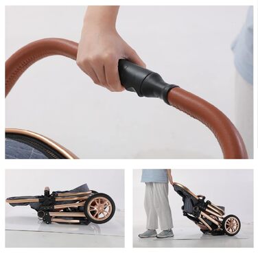 Коляска Gcarebb 3 в 1, коляска-тростина з автокріслом, складна портативна коляска в один клік, комбінована коляска з алюмінієвою р