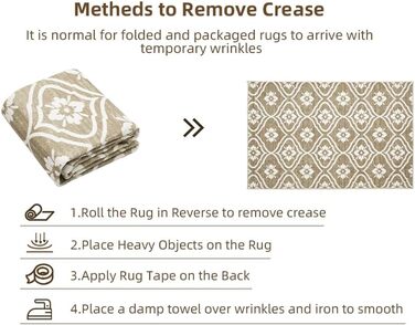 Килимок для кухні Puremy невеликого розміру, 60 x 100 см, для прихожих, ультратонкий з марокканським візерунком, брудовідштовхувальний, можна прати,  для коридору, дитячої кімнати, пральні, спальні, бежевий