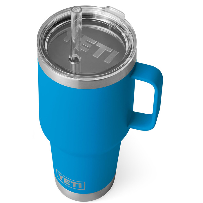 Стаканчик для пиття YETI Rambler з кришкою-трубочкою, синій Big Wave, 1 л