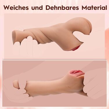 Мастурбатор DynaVigor для чоловіків 2 в 1, з 3D вагіною та анальним каналом, 650 г, коричневий