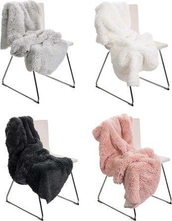 Килим Brandsseller зі штучної овчини 60x180 см XXL Пухнастий килим з високим ворсом із синтетичних волокон Мякий, теплий декоративний чохол для підлоги, дивана, крісла та ліжка Можна прати Для використання в приміщенні та на вулиці Сірий 60 x 180 см (Прям