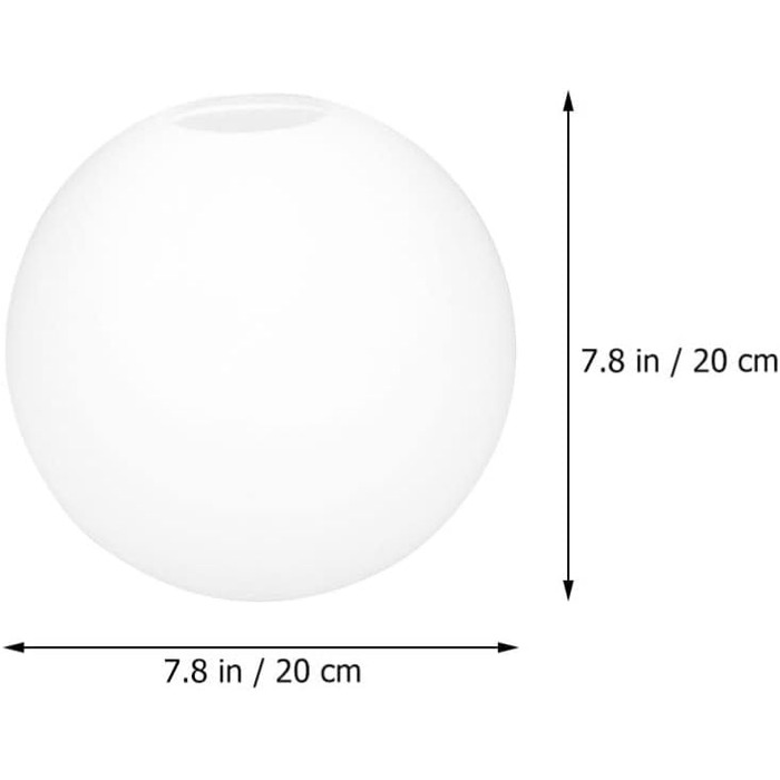 Скляний абажур Куля Куля Лампа Заміна скла 20см Біла настільна лампа Підвісна лампа Заміна плафону Спальня Вітальня Письмовий стіл Лампа Торшер Люстра Захисний чохол Декор 20x20см