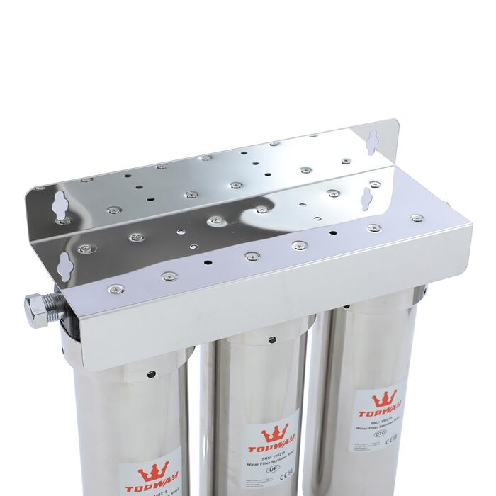 Ступенева система фільтрації води під раковиною, ультрафільтрація 0,01 мікрона, 10-футовий корпус резервуара з нержавіючої сталі, пряме підключення та швидка заміна, 3-