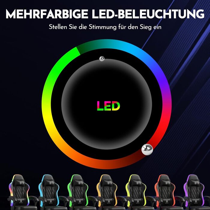 Ігрове крісло GTPLAYER, офісне крісло, ігрове крісло зі світлодіодною стрічкою, геймерське крісло, спинка з кишенею для зберігання, ергономічне комп&39ютерне крісло з пультом дистанційного керування