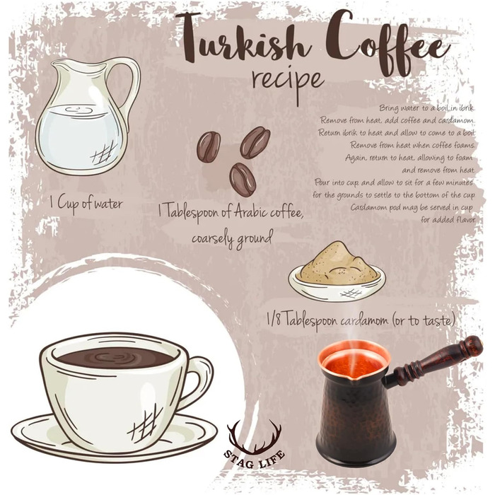 Антикварна мідна кавоварка, турецька, грецька, арабська, товста, з дерев'яною ручкою, велика Велика