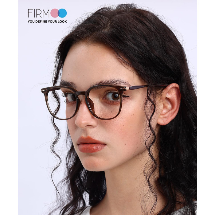 Окуляри Firmoo Blue Light Filter Glasses Чоловіки Жінки Окуляри великого розміру UV Blue Filter Glasses for Screens TR90 0.0x Brown