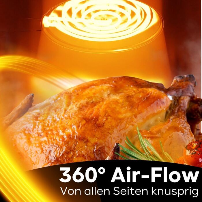 Аерофритюрниця ProfiCook 8 л Безмасляне приготування Airfryer з 7 програмами XXL-модель з мінімумом диму та запахів PC-FR 1269 H, нержавіюча сталь *Модель 2024*