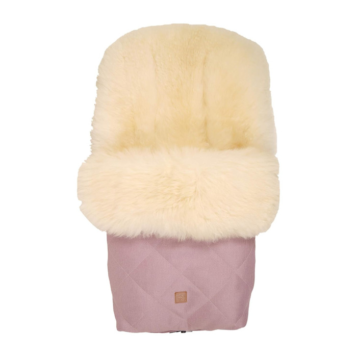 Муфта для ніг з овчини Nelly Limited Edition, овчина молочно-пісочного кольору, орхідея рожева