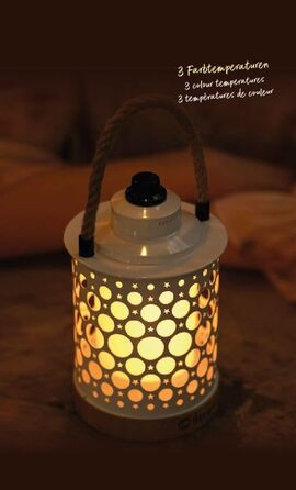 Ліхтар для кемпінгу BERGER Squillo Ліхтар для кемпінгу з акумуляторною батареєю та USB-портом живлення 3 регульовані колірні температури Акумуляторний кемпінговий ліхтар для використання без живлення від мережі Ліхтар для кемпінгу на випадок відключення е