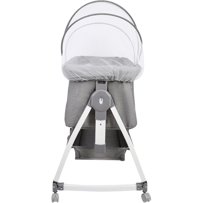 Дитяче ліжечко Side-by-Side, дитяче ліжечко 2-в-1 від народження до 25 кг, додаткове ліжко з 6 регулюваннями висоти, з матрацом/відкидною бічною панеллю/колесами, ліжечко з сітчастої тканини - 80 x 40 x 100-115 см - льон 80 x 40 x 100-115 см - льон