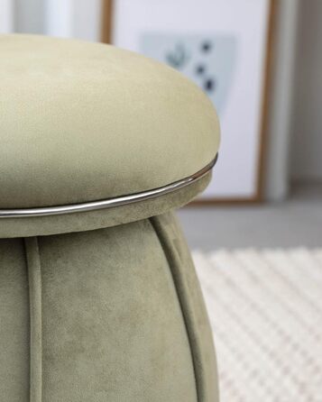 Пуф/оттоманка з м&39якого зеленого оксамиту, конусоподібної/грибоподібної форми, для вітальні, спальні, дитячої кімнати, оздоблення з графітової штучної шкіри, висота приблизно 55 см, колір зелений оксамит