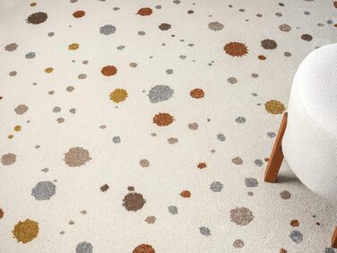 Килим Beat Kids Modern м'який дитячий килим, м'який ворс, простий у догляді, стійкий до кольору, малюнок в крапку, кремовий, 120 x