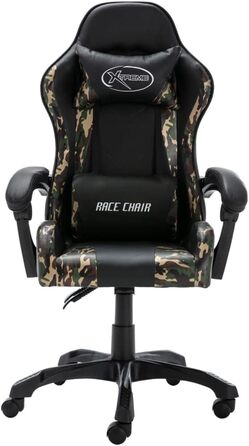 Ігрове крісло LAPOOH, Ігрове крісло, Робоче крісло, Комп&39ютерне крісло, Офісне крісло, Чорний та камуфляжний штучна шкіра