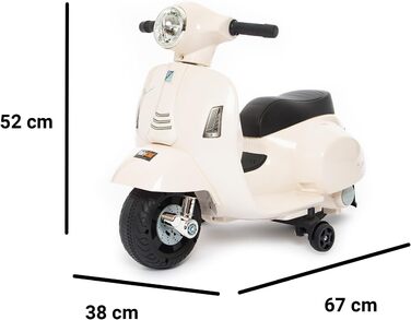 Дитячий електромотоцикл 6 вольт Vespa електричний дитячий самокат від Babycar зі спинкою - електричний дитячий самокат Vespa з нож