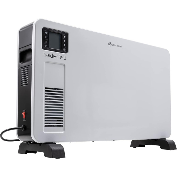 Електричний конвекторний обігрівач Heidenfeld EK100 3-позиційний обігрівач - 2300 Вт - Дистанційне керування - Радіатор - Електричний обігрівач - Окремостоячий обігрівач - Настінний обігрівач - Настінний конвектор - До 40 м