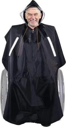 Дощовик-пончо  для інвалідного візка для дорослих з напівпрозорим капюшоном