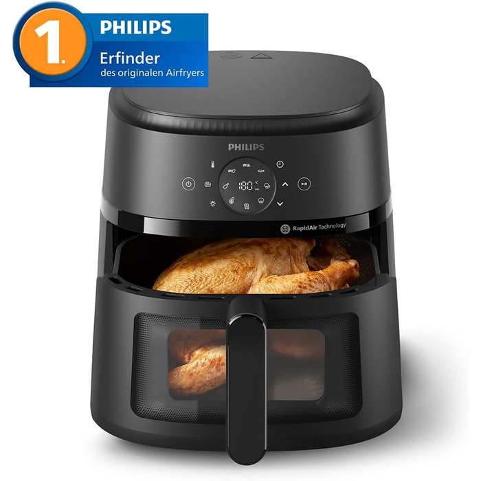 Аерофритюрниця Philips Airfryer серії 2000, чорна, 6.2 л, одна чаша, Gen 2